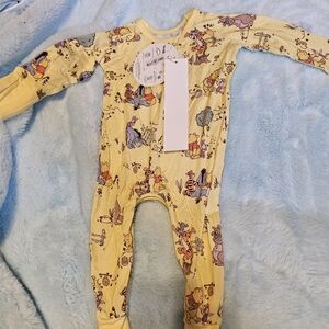 Disney Winnie the Pooh Yellow Footed Onesie
